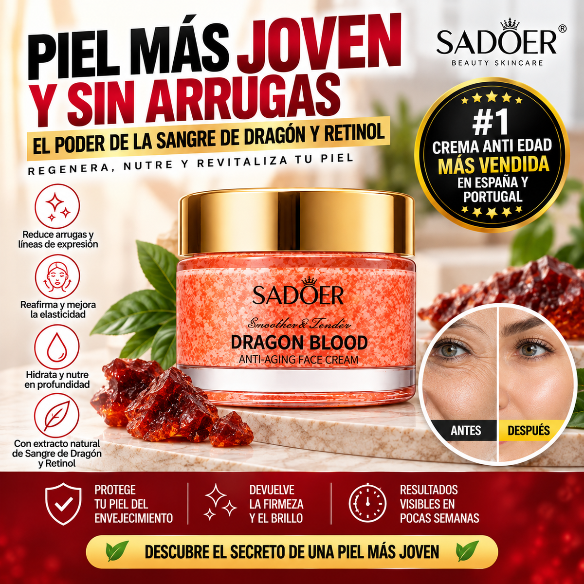 Piel Más Suave, Firme y Radiante con SADOER Dragon Blood